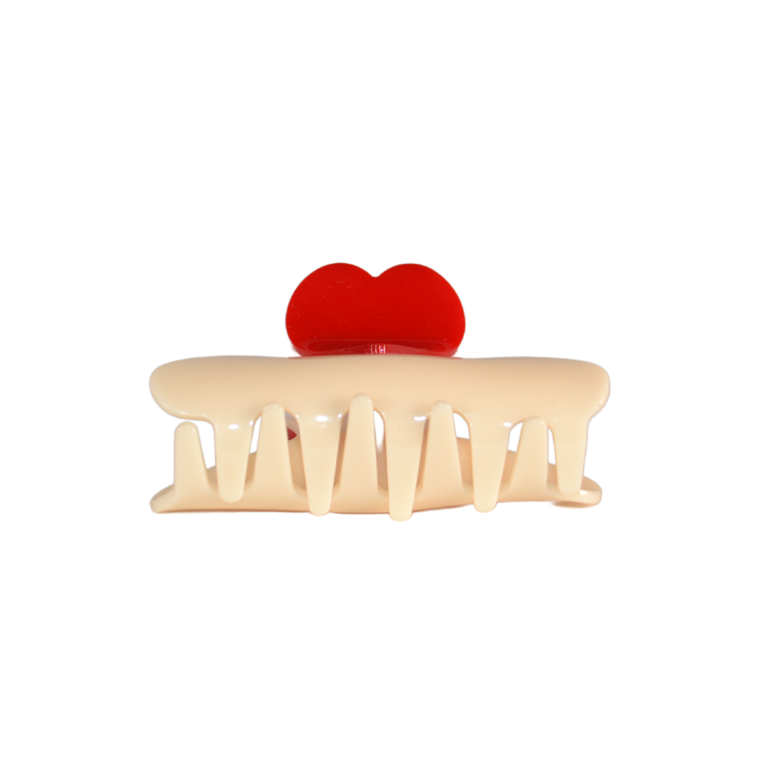 Red Heart Claw Clip