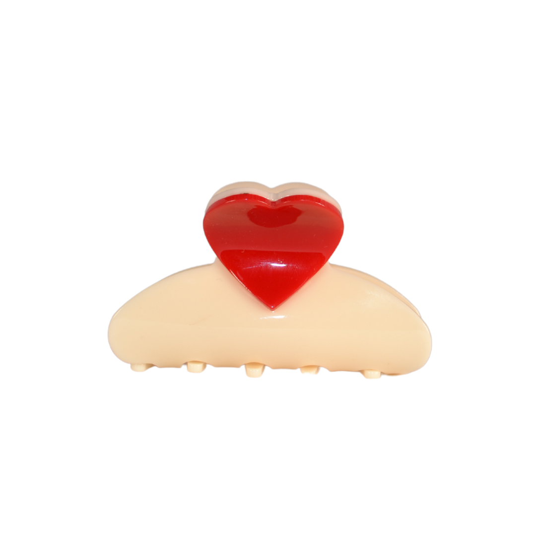 Red Heart Claw Clip